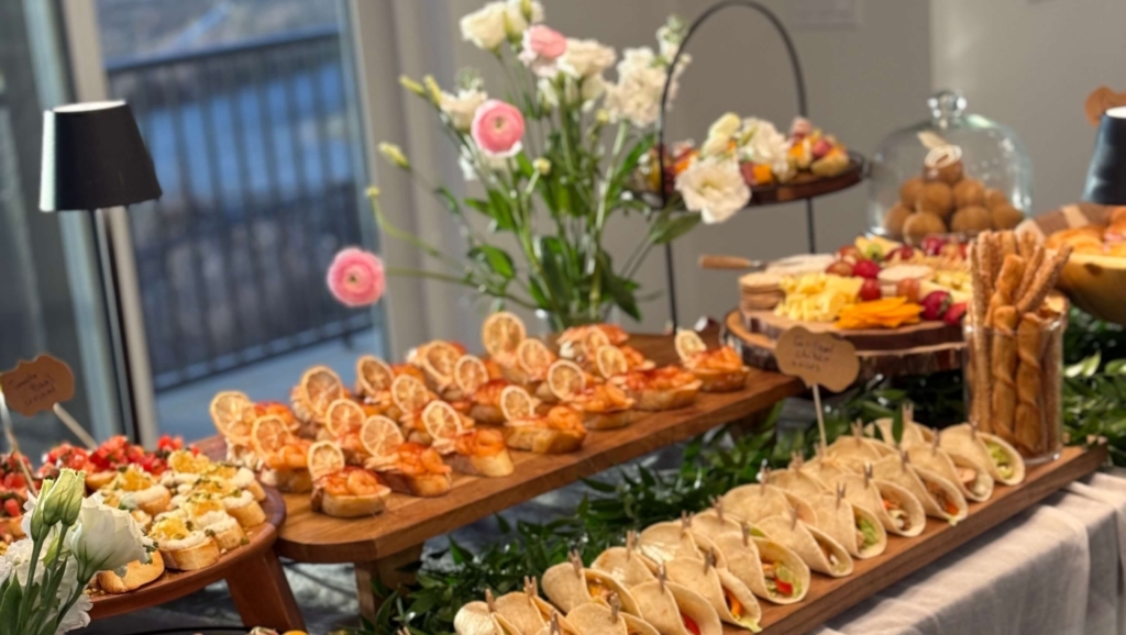 Luxury grazing table catering setup in Calgary